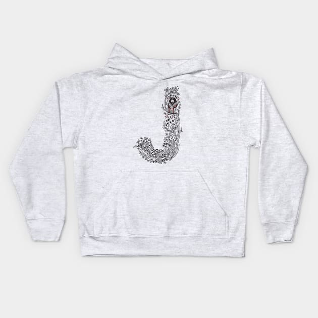 Letter J (Buu&Luu Alphabet) Kids Hoodie by yuliia_bahniuk